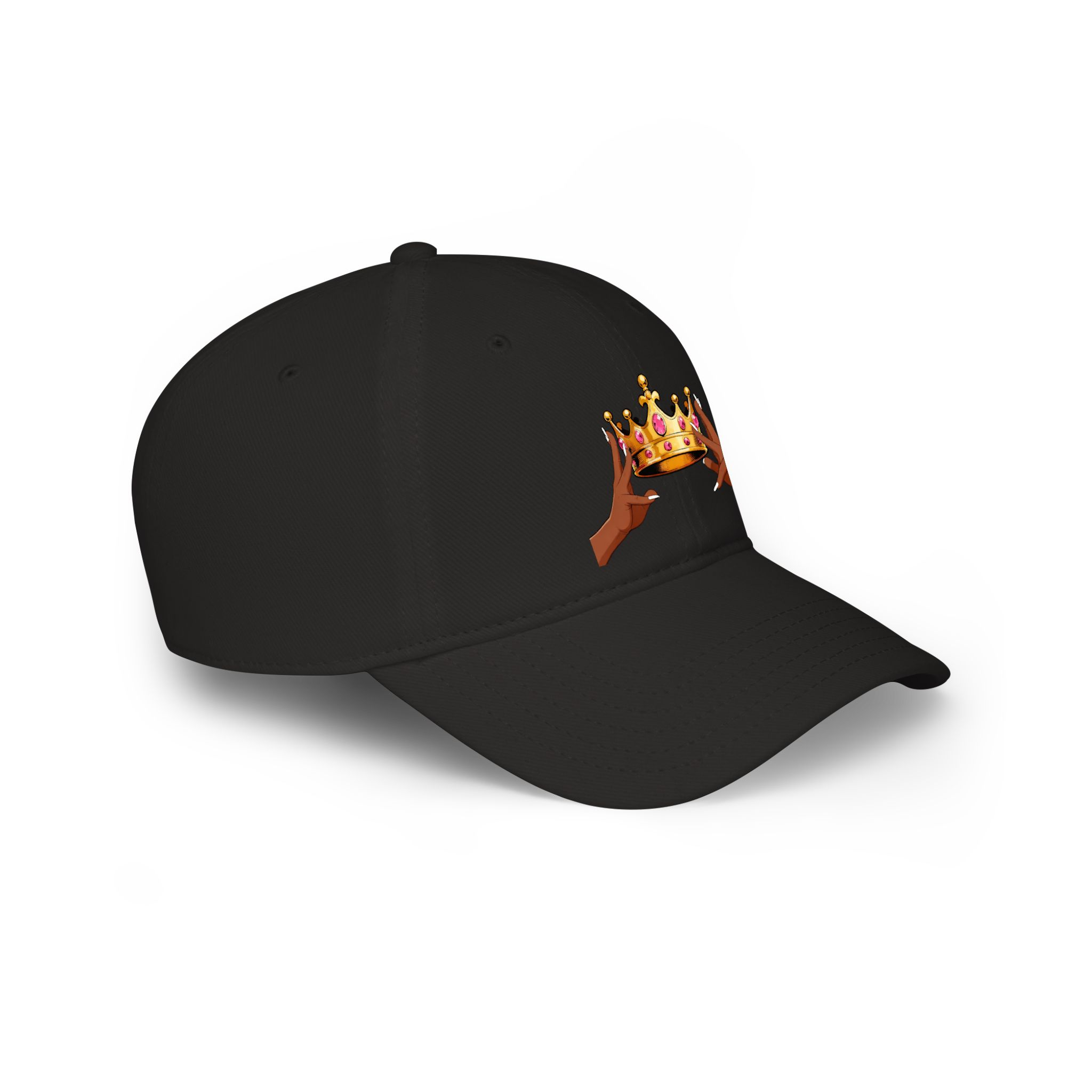 KJ Flips Crowned Baseball Cap-Dark — Black Low Profile Hat - Image 4