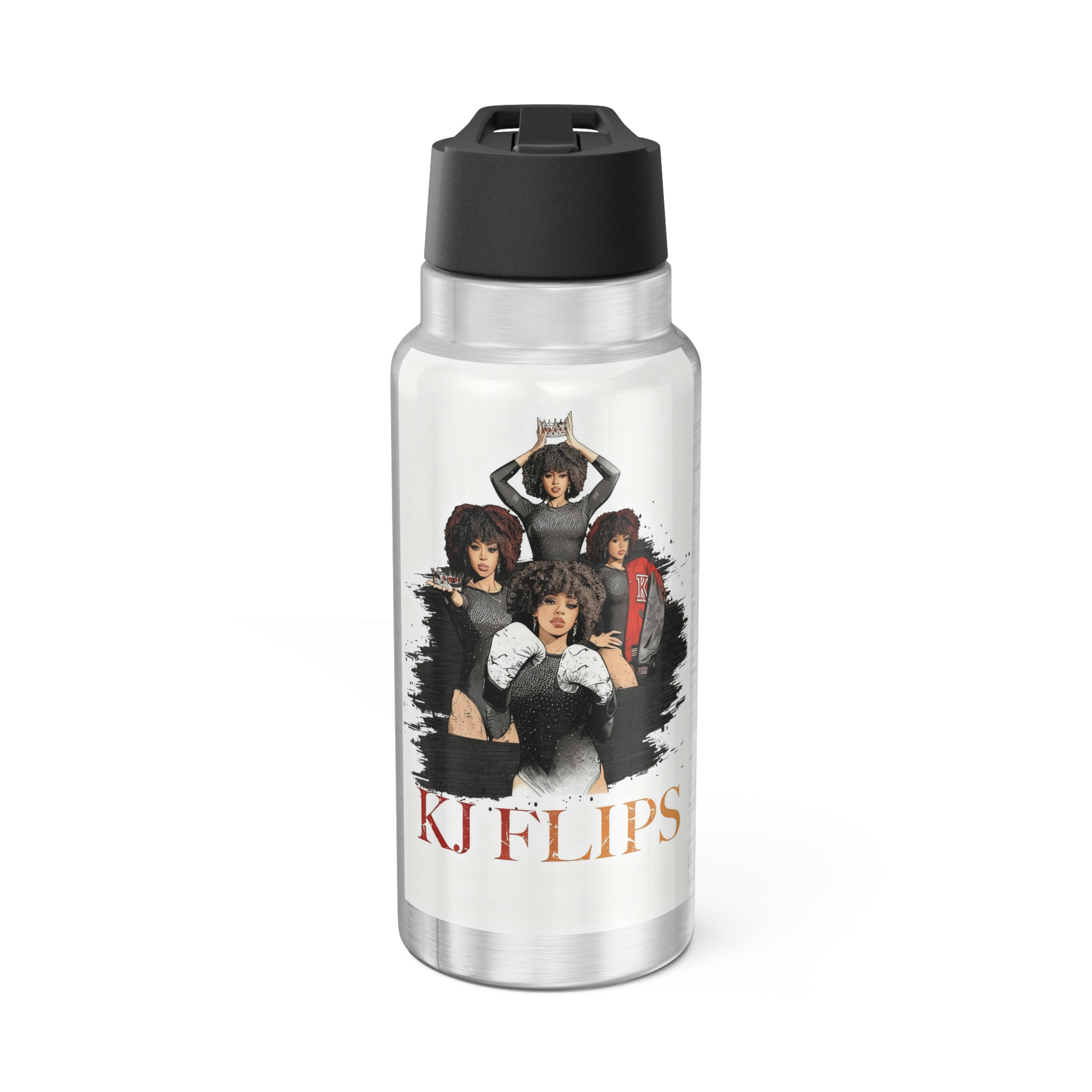 32oz Stainless Tumbler — KJ Flips Band Graphic