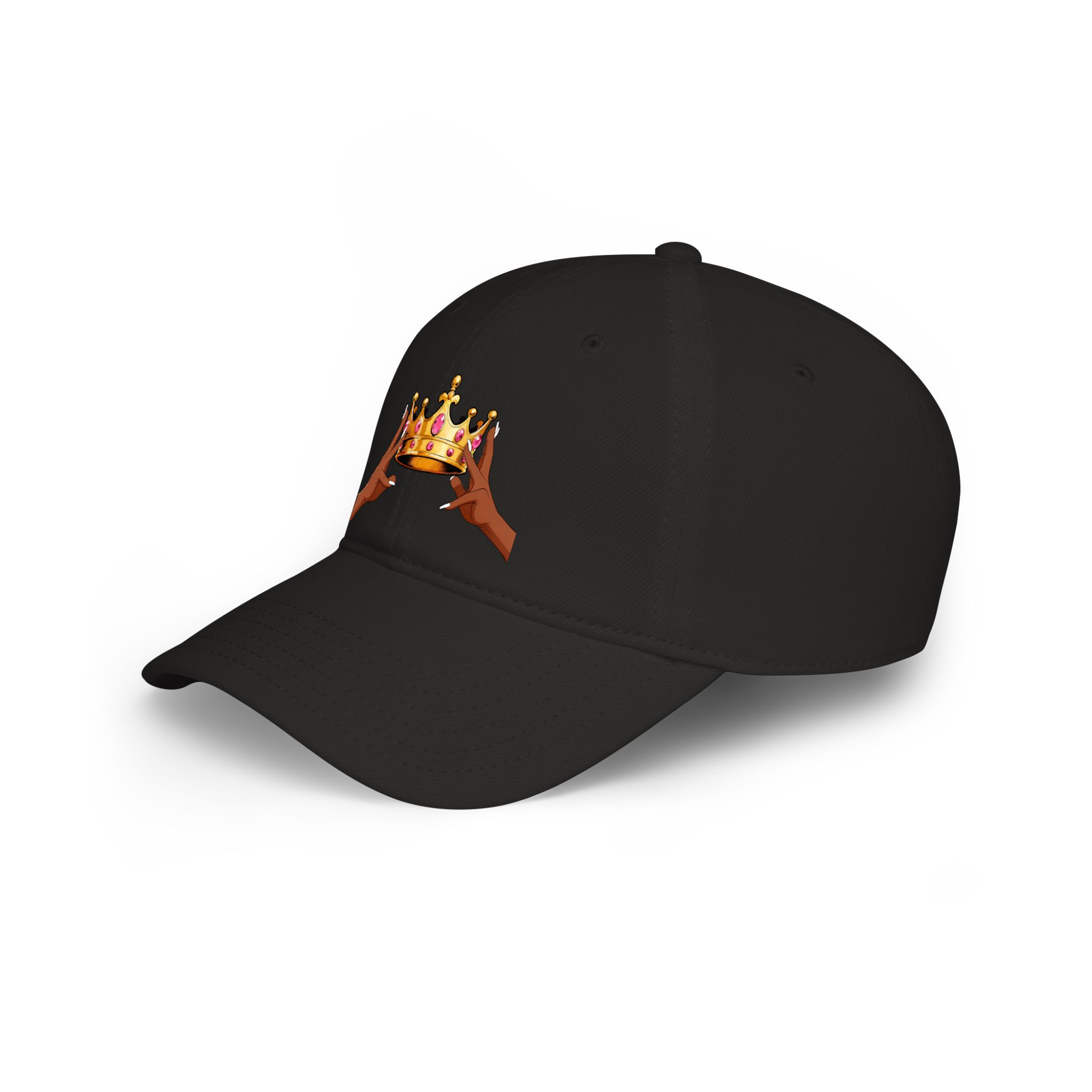 KJ Flips Crowned Baseball Cap-Dark — Black Low Profile Hat - Image 3