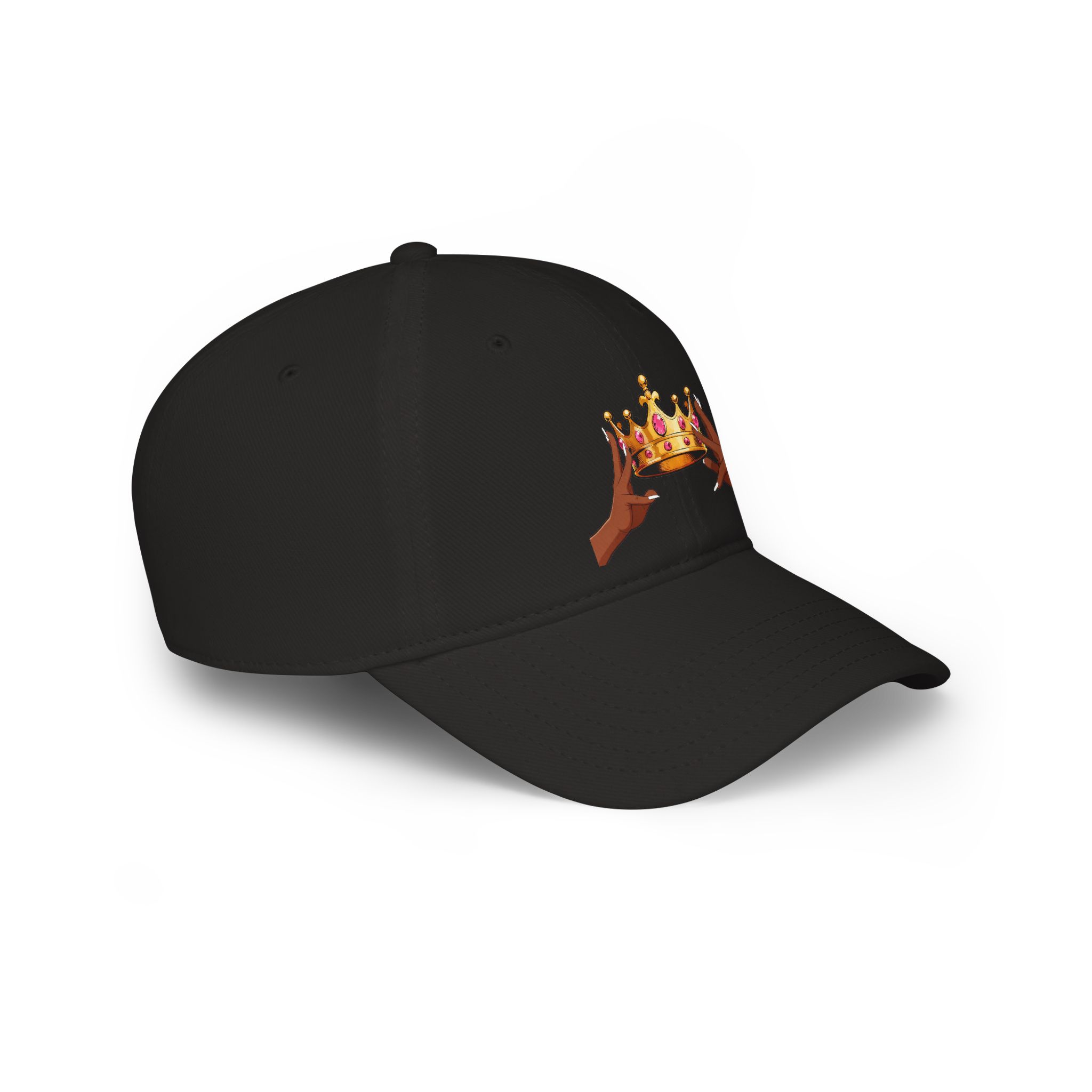 KJ Flips Crowned Baseball Cap-Dark — Black Low Profile Hat - Image 4