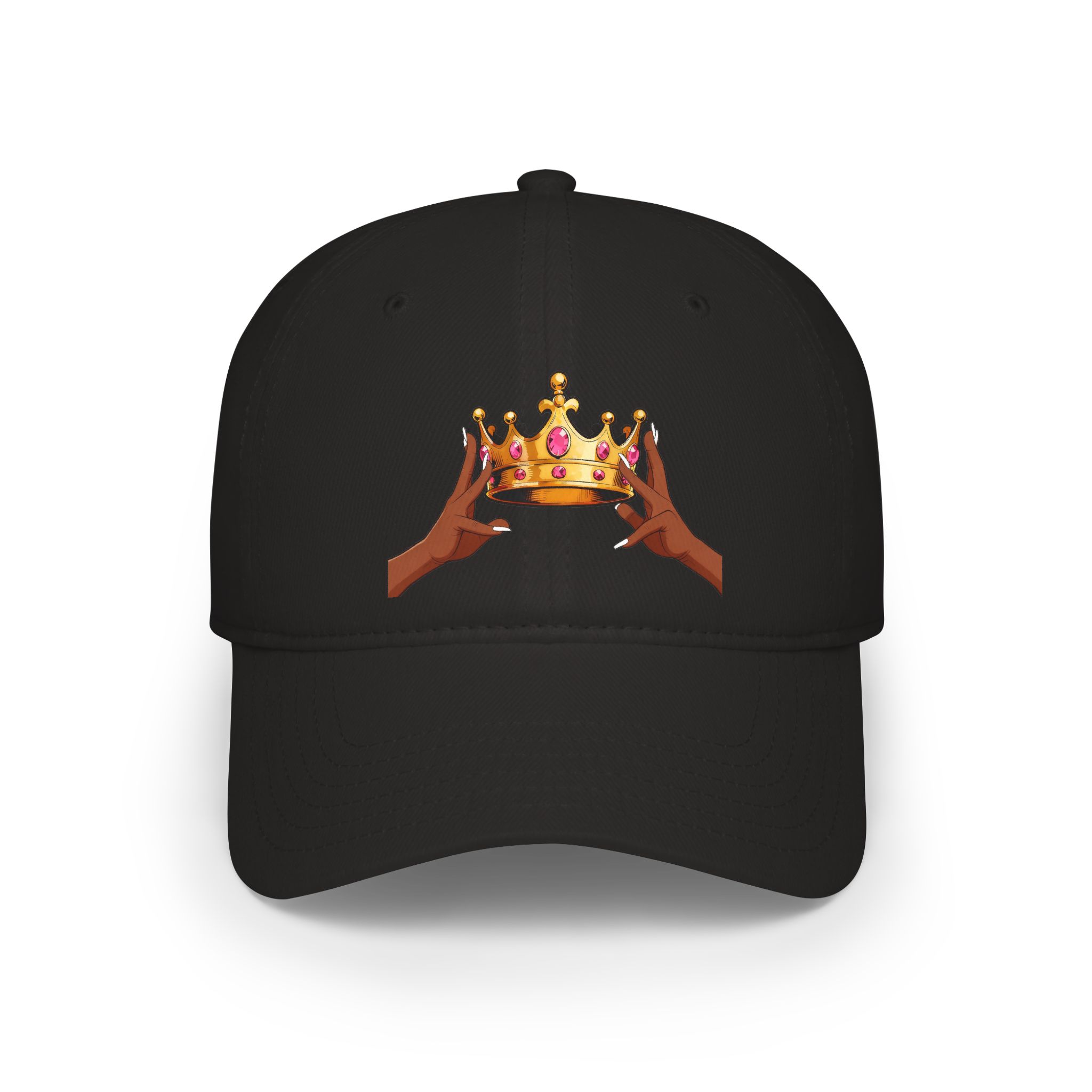 KJ Flips Crowned Baseball Cap-Dark — Black Low Profile Hat